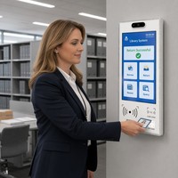 Terminal de libre-service intelligent pour bibliothèque, kiosque RFID sur pied, écran tactile 21,5 pouces, compatible SDK, stockage 128 Go pour livres