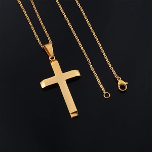 Collier croix classique, pendentif croix en acier inoxydable, bijoux religieux pour hommes et femmes - Product Image 3