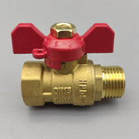 Robinet à boisseau sphérique en laiton à commande manuelle avec poignée papillon, en fonte, raccord BSP, personnalisable OEM pour le contrôle de l'eau, taille de port 1/2"-1"
