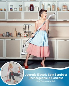 Nuevo Cepillo Eléctrico Giratorio con Mango Largo, 8 Cabezales de Cepillo Reemplazables, 50 kgft, Cepillo Giratorio para Baño y Cocina - Product Image 2