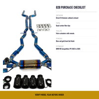 Échappement Catback en Titane pour BMW M8 Competition F91 Coupé 4.4T 2023 à 2025, Montage Direct, Embouts Quadruples en Fibre de Carbone et Télécommande