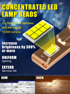 Ampoule de phare LED Gicoo V16S Power 90W 10000Lm H4 H13 9004 9007 12V, faisceau haut et bas, phare LED H7 6000k, ampoules LED H1 H11 - Product Image 2