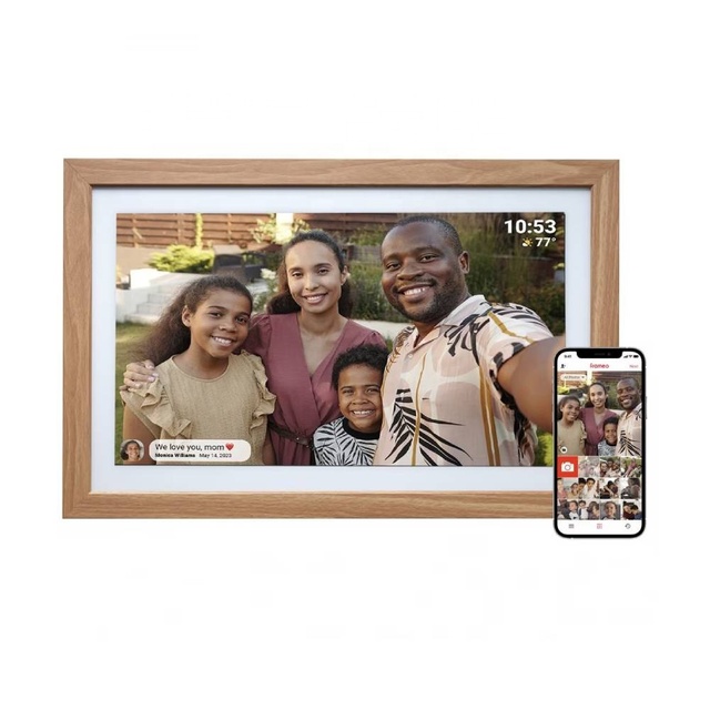 Digital Picture Frame, 15 Inch Large Frameo Digital Photo Frame WiFi with 32GB Tabletop&Wall-Mounted, Share Picture Video