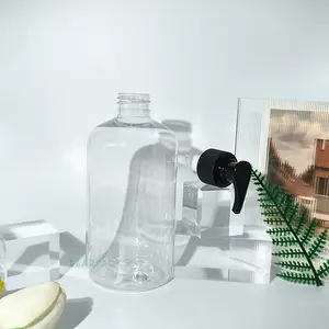 Botol semprot sampo, wadah kosmetik krim rias kecantikan hewan peliharaan Bening, pompa plastik, kemasan Dispenser 500Ml Logo kustom