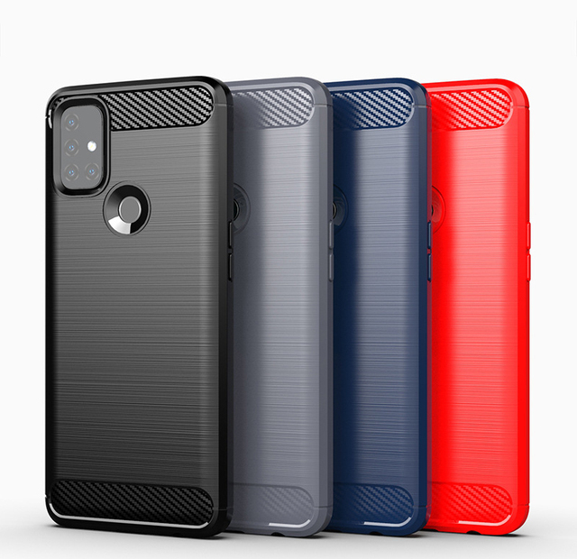TPU Case for Oneplus Nord N10 5G,Carbon Fiber Pattern Anti Fingerprint Smartphone Back Cover Phone Case for Oneplus Nord N10