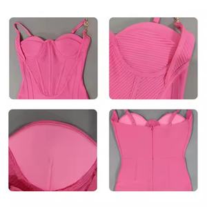 Nouvelle Robe Décontractée Rose Élégante 2025 – Robe de Soirée Mini Moulante Sexy et Tendance pour Femme avec Dos Nu - Product Image 5