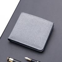 Dompet Kanvas Pendek Pria Warna Solid Tempat Kartu Dompet Kanvas Pendek Dompet Koin Pria Dompet Kartu Kredit Pendek Bisnis untuk Pria