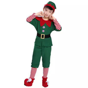 Costume d'elfe vert pour enfants, garçons et filles, tenue de spectacle de Noël, en coton, taille 8-12 - Product Image 5