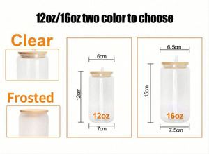 Custom Logo 16Oz Can Shape Drinking Jar Sublimation Drinkware 12 16 20 Oz 25Oz Beer <b>Glass</b> Water Bottle Cup With Lid - Product Image 2