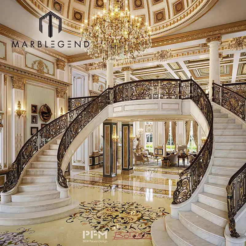 Architecture de luxe personnalisée villa décoration intérieure entrée escalier intérieur design