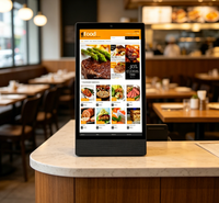 Affichage numérique interactif tactile en forme de L de 15,6 pouces, tablette PC Android pour menu de restaurant, publicité