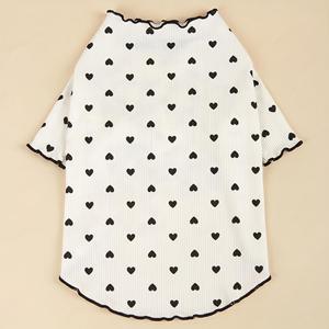 Chemise à manches longues extensible à volants et imprimé cœur pour Chihuahua Schnauzer <span class=keywords><strong>Shih</strong></span> <span class=keywords><strong>Tzu</strong></span> Yorkie - Product Image 4