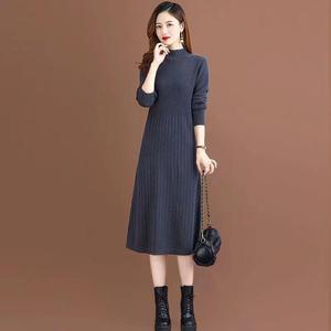 Maglione di lana a girocollo a maniche lunghe allentato abito primavera stagione in tessuto a tinta unita - Product Image 3