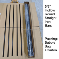 Balustres en fer creux ronds et droits durables de 5/8 po pour rampe d'escalier intérieure