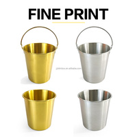 Seau à glace en métal JYB personnalisé, finition or et argent, durable, en fer, pour rafraîchir les boissons de bar, avec ou sans poignée de transport