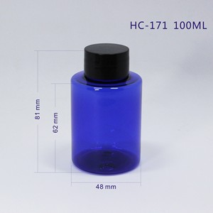 Botella de plástico PET azul de 100 ml con tapa negra para envasado de aceites esenciales de aromaterapia - Product Image 4
