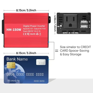 <strong>Inverter</strong> <strong>12V</strong> To 110V Car <strong>Inverter</strong> 150W Power Converter US Plug Car Charger Adapter Car AC Power <strong>Inverters</strong> For Vehicles OEM/ODM - Product Image 2