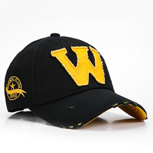 Venta al por mayor de algodón sombreros Vintage inglés carta apliques de gorra de béisbol - Product Image 6