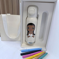 Kit de Botellas de Agua para Colorear para Niños, Venta al por Mayor, Botellas de Vacío para Dibujar, Tazas para Leche con Marcadores Lavables