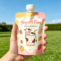 Pochette Doypack à bec verseur personnalisée, anti-fuite, 150 ml, avec bouchon pomme, pour emballages de yaourt – Vente chaude
