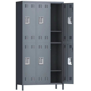 Armario de Almacenamiento para Estudiantes, de Acero, Color Gris Claro, con 6 Puertas, Cerradura con Llave, Resistente al Agua, para Gimnasio Escolar, Venta al Por Mayor - Product Image 1