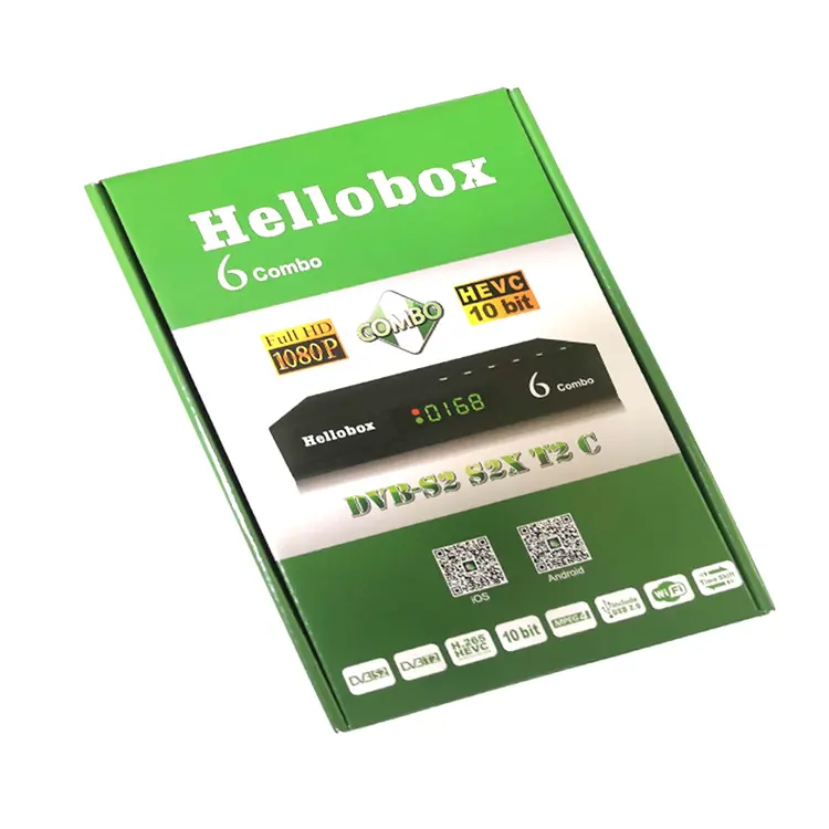 Set-top box TV digital hellobox 6 combination set-top box Hellobox 6 combination H.265 decoder T2+S22X HD satellite TV receiver