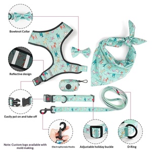 Set Sei Pezzi per Cani <span class=keywords><strong>2026</strong></span>: Guinzaglio, Pettorina, Cinturino, Fiocco, Sacchetto per Rifiuti Estensibile Stampato, Foulard Quadrato e Collare - Vendita Diretta dalla Fabbrica - Product Image 3