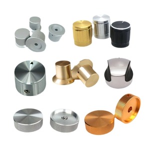 Boutons de tour CNC en alliage d'aluminium, diamètre 46mm, usinés avec précision pour les pièces de commande d'équipements audio - Product Image 1