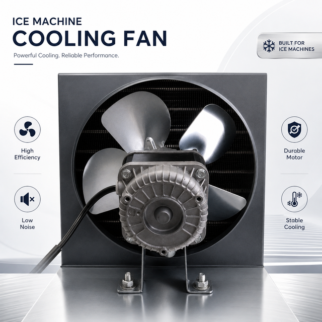 110V/220V 3-Blade Stainless Steel Ice Machine Cooling Fan Motor, Industrial Condenser Axial Fan for Ice Maker