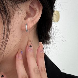 Pendientes de Aro de Plata de Ley 925 con Incrustaciones de Circonita, Engaste en Canal, para Uso Diario, Forma Circular - Product Image 4