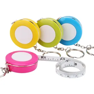 150cm/60" Custom Logo Round Retractable Tailor Keychain Tape Measure Plastic Measuring Tape with Keyring