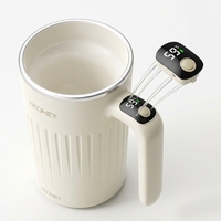 Mug auto-mélangeur électrique HOOMEY en acier inoxydable 316, gobelet de voyage rechargeable, tasse à café avec affichage numérique