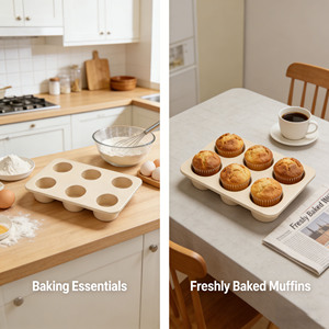 Moule à gâteau et à cupcakes en bambou biodégradable, design contemporain, qualité alimentaire, personnalisable, vente en gros - Product Image 5