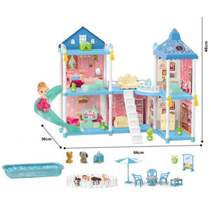 <span class=keywords><strong>Casa</strong></span> de Muñecas de Plástico DIY, Villa de Juguete de 5 Pisos, Hermosa Villa de Juguete para Muñecas - Product Image 3