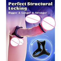 8-teiliges Set Silikon-Vibrations-Cockringe mit individuellem Logo für Männer, APP-/Fernbedienung, 10 Frequenzen, USB-aufladbar, verschiedene Größen, verzögernd