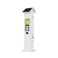 Estación de Alquiler de Baterías Portátiles de 8000mAh con Energía Solar, Kiosco de Carga Solar para Exteriores con Pantalla LCD y Salidas USB Tipo-C y Micro USB