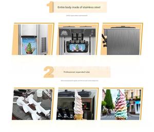 เครื่องทำไอศกรีมอุตสาหกรรม เครื่องทำซอฟต์เสิร์ฟเชิงพาณิชย์ เครื่องทำไอศกรีมอัตโนมัติสำหรับเจลาโต โยเกิร์ตแช่แข็ง และของหวาน - Product Image 2