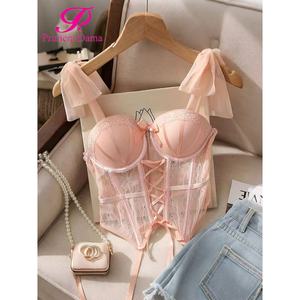 Corsetto in pizzo Sexy da donna Lingerie senza maniche reggiseno sensuale Top Open Back regolabile biancheria intima-commercio all'ingrosso fornitore di OEM per l'esportazione - Product Image 3