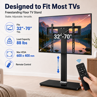 Soporte Móvil para TV LCD LED de 32/70 Pulgadas, Base de Acero Negro con Montaje Ajustable en Altura, Compatible con VESA