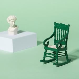 1:12 Scale <b>Wooden</b> DIY Toy Miniature <b>Rocking</b> <b>Chair</b> Model for Dollhouse Accessories for Ornaments in Life Scene - Product Image 4