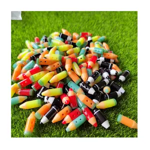 100Pcs Colored Mini Pencils Button Resin Arts Miniature DIY Craft Cute Crayon Ornaments For Phone Shell Hair Accessories Decor