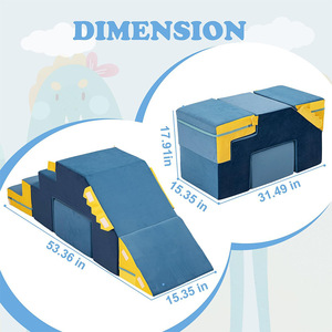 Ensemble de jeux d'escalade en mousse avec toboggan pour enfants, blocs de jeu souples d'intérieur, tapis de ramassage de 2 cm d'épaisseur pour enfants de 4 à 6 ans - Product Image 3