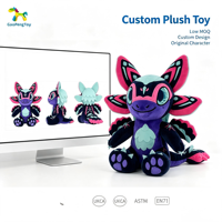 Peluche de dragon fantastique personnalisée OEM ODM, figurine en peluche de personnage original, jouet créature douce au design personnalisé pour collection ou cadeau