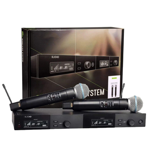 ไมโครโฟนไร้สาย UHF แบบสองช่องสัญญาณ SLXD4D รุ่น BETA58A ไมค์แบบมือถือและแบบหนีบปกเสื้อ ไมโครโฟนไร้สายระดับมืออาชีพ SLXD สำหรับโบสถ์ - Product Image 1