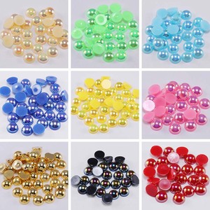 Perlas acrílicas de imitación de perla de color AB, de base plana y forma semicircular, para decoración de uñas, joyería y ropa, paquete de 10000 unidades. - Product Image 4