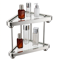 Étagère d'angle triangulaire en acier inoxydable antirouille pour salle de bain et salle de poudre