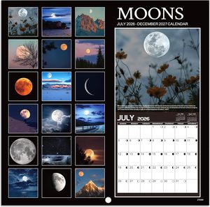 Calendario 2026-2027 - Calendario <span class=keywords><strong>de</strong></span> Pared 2026-2027, Calendario <span class=keywords><strong>de</strong></span> 18 Meses con <span class=keywords><strong>Fases</strong></span> Lunares, Orificios para Colgar, Bloques Grandes, Perfecto - Product Image 2