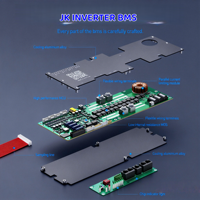 Nouveau BMS intelligent JK pour batteries LiFePO4 8S 16S 100A 150A 200A, modèle JK B2A16S20P, avec mise à niveau V19 pour onduleur JK