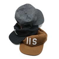 Conception personnalisée 6 panneaux feutre logo papa casquettes laine mélangée bracelet en cuir boucle en métal laine chapeaux non structurés papa chapeaux