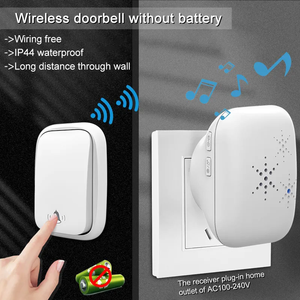 Timbre Inalámbrico RF433 de 150m, Autoalimentado, Impermeable, Inteligente, con Enchufe para EE. UU., Reino Unido y UE - Product Image 3